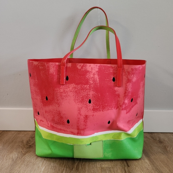 Kate Spade Splash Out Watermelon Print Red, Pink & Green Tote Bag - Picture 5 of 14